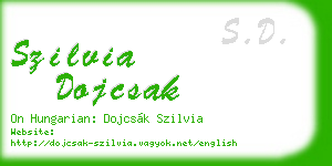 szilvia dojcsak business card
